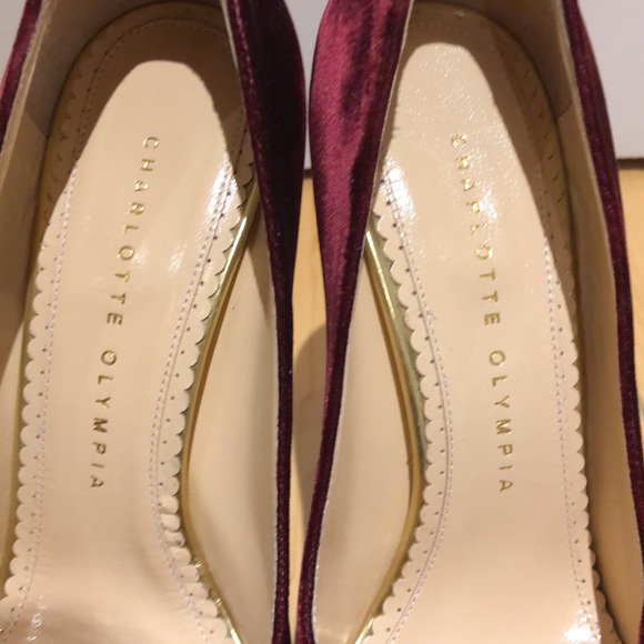 Charlotte Olympia burgundy platform heels size 36.5 - Picture 11 of 15